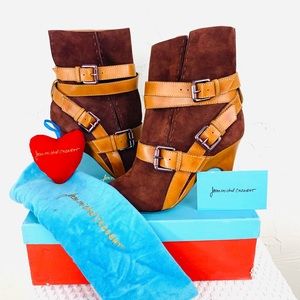 Jean michel Cazabat Chestnut leather suede Vita Heel Bootie